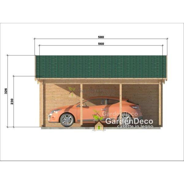 p 1 1 2 2 1122 thickbox default Garage in legno con Tettoia 68x56 m 45mm